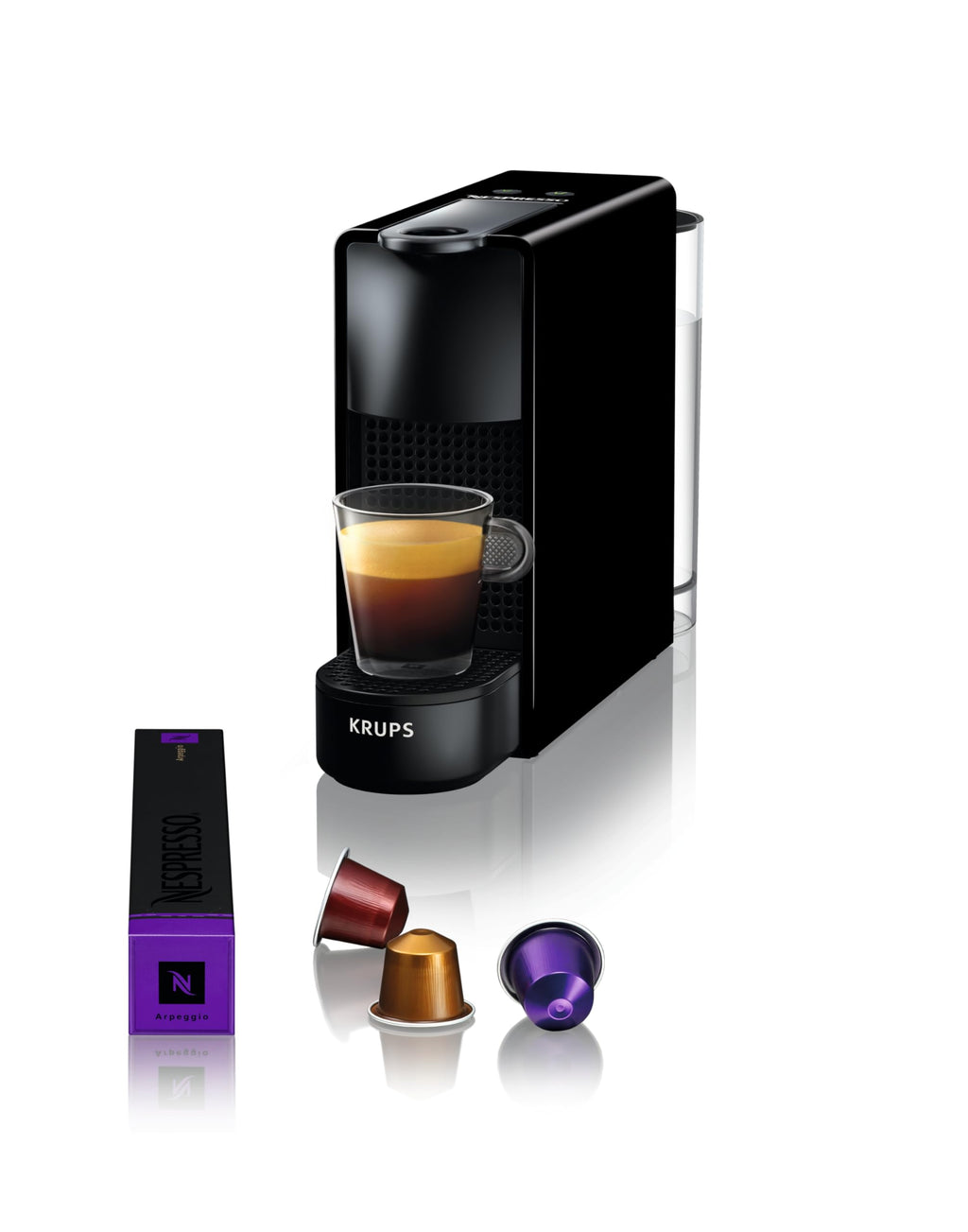 Photo de Luxino Compact Coffee Maker Noir – 19 Bars, Double Sélection, Arrêt Auto